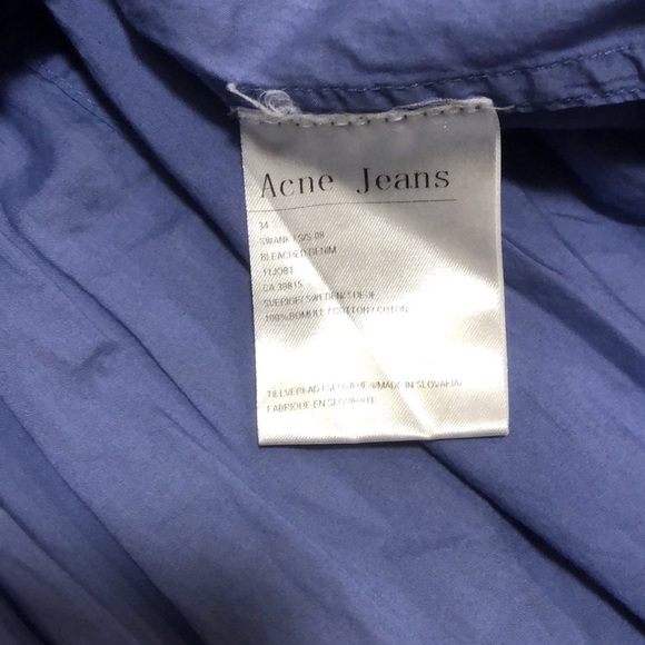 Acne Empire Waist Bohemian Peasant Blouse 34 - Picture 4 of 5